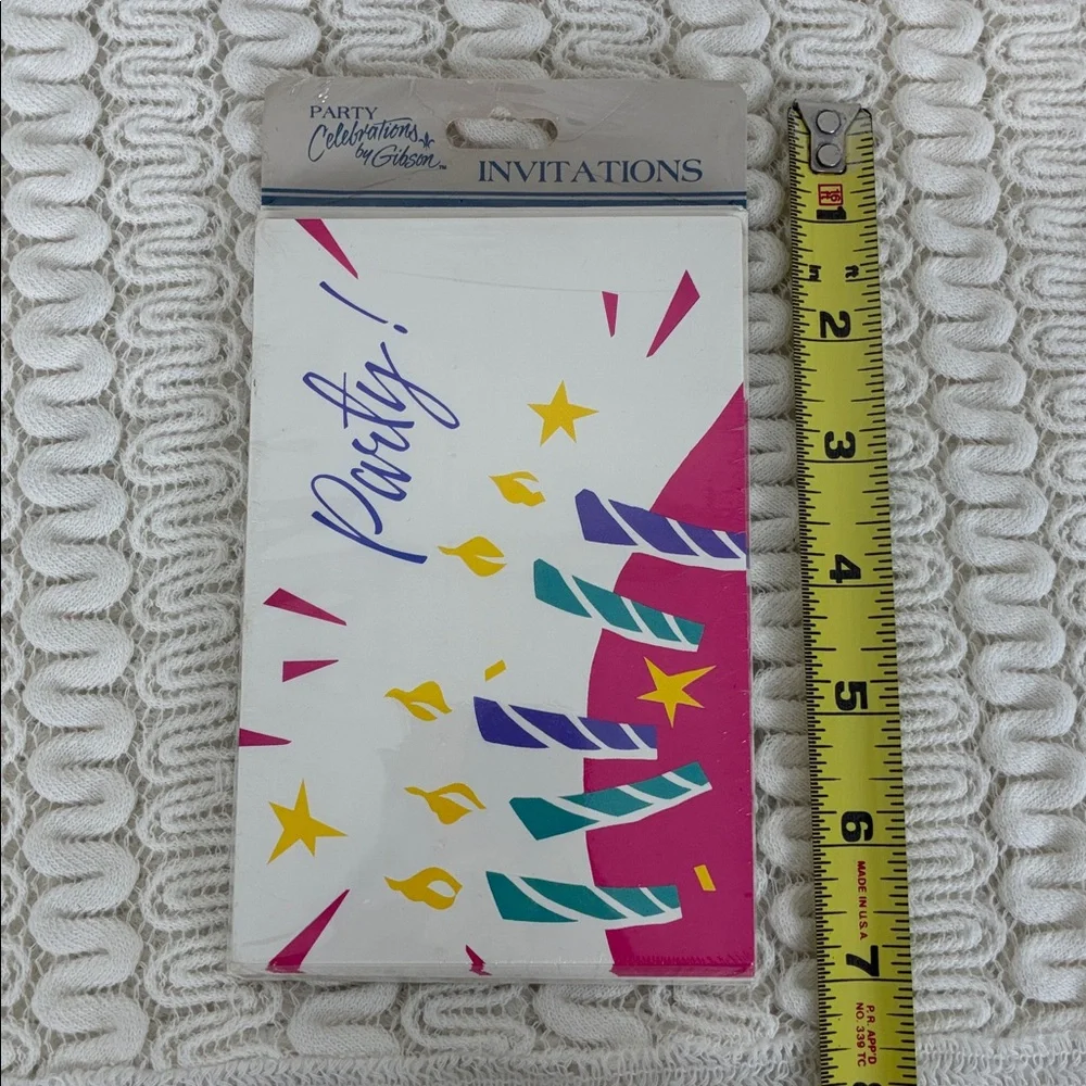 NOS Vintage Gibson Party Invitations 90s Retro Birthday Candles Sealed